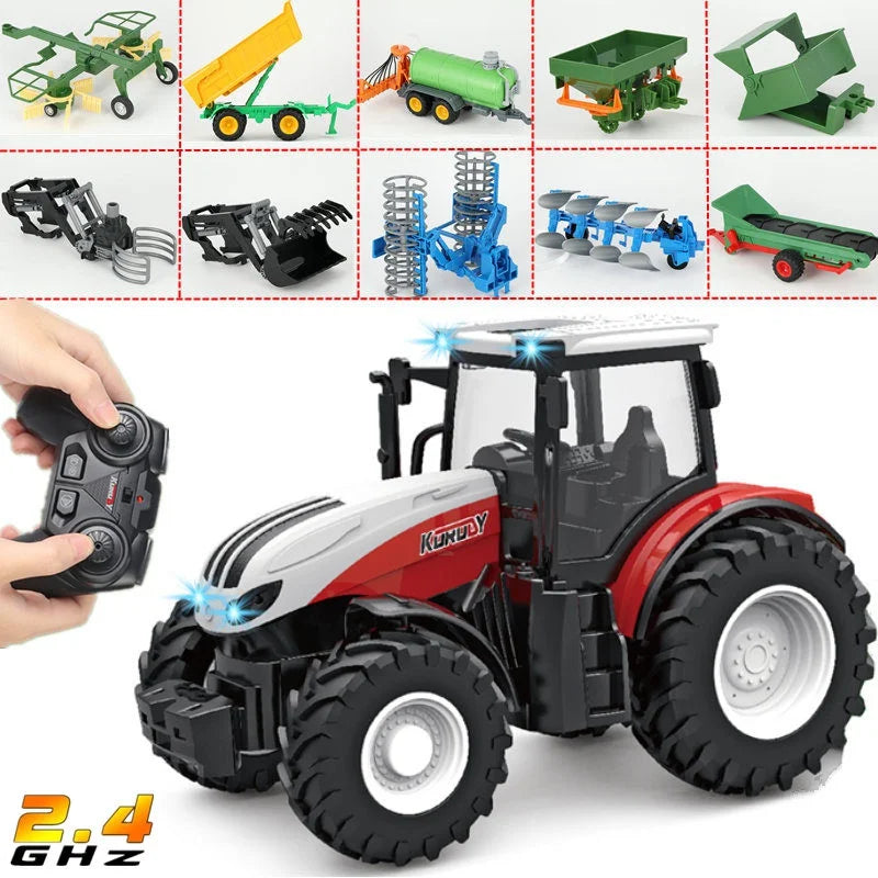Fjärrstyrd traktor för barn – realistisk RC-traktor med mångsidiga funktioner