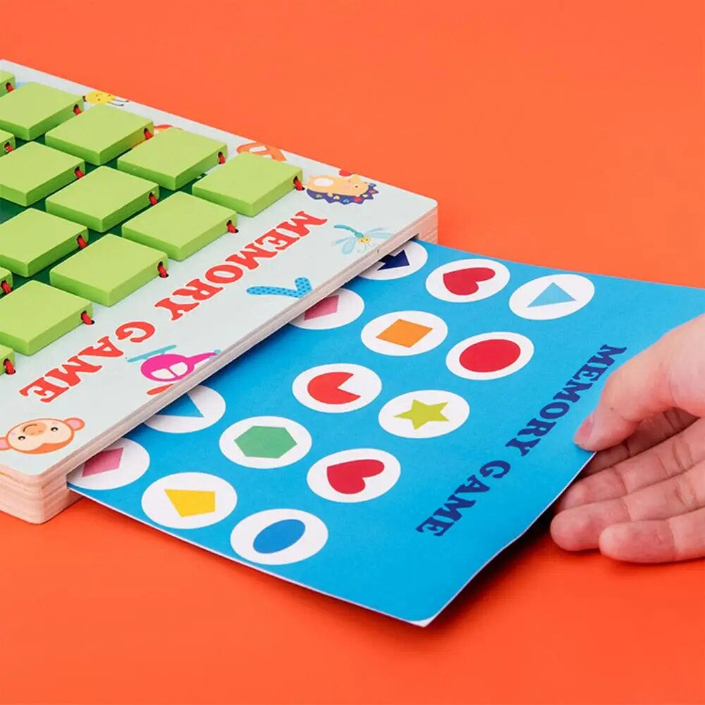 Minnespel i trä för barn – Pedagogiskt spel för koncentration och logik