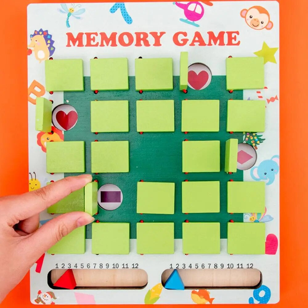Minnespel i trä för barn – Pedagogiskt spel för koncentration och logik