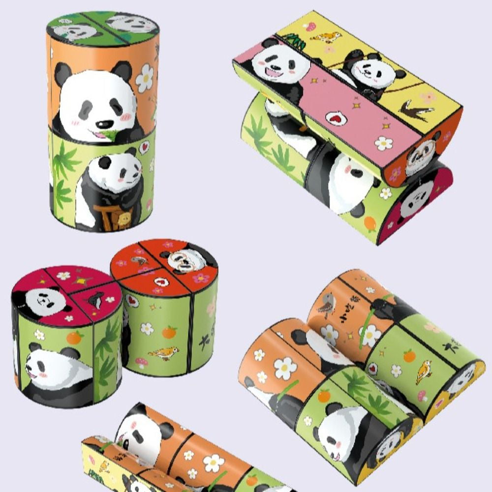 Panda Puzzle – Magnetisk pysselkub med pandamotiv