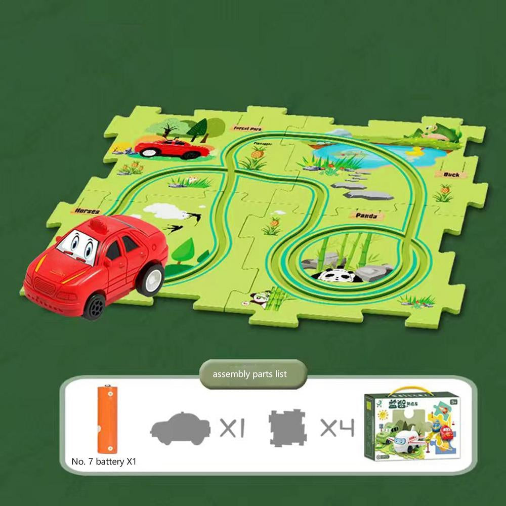 Car Track – Byggbart bil- och tågbanelekset för barn