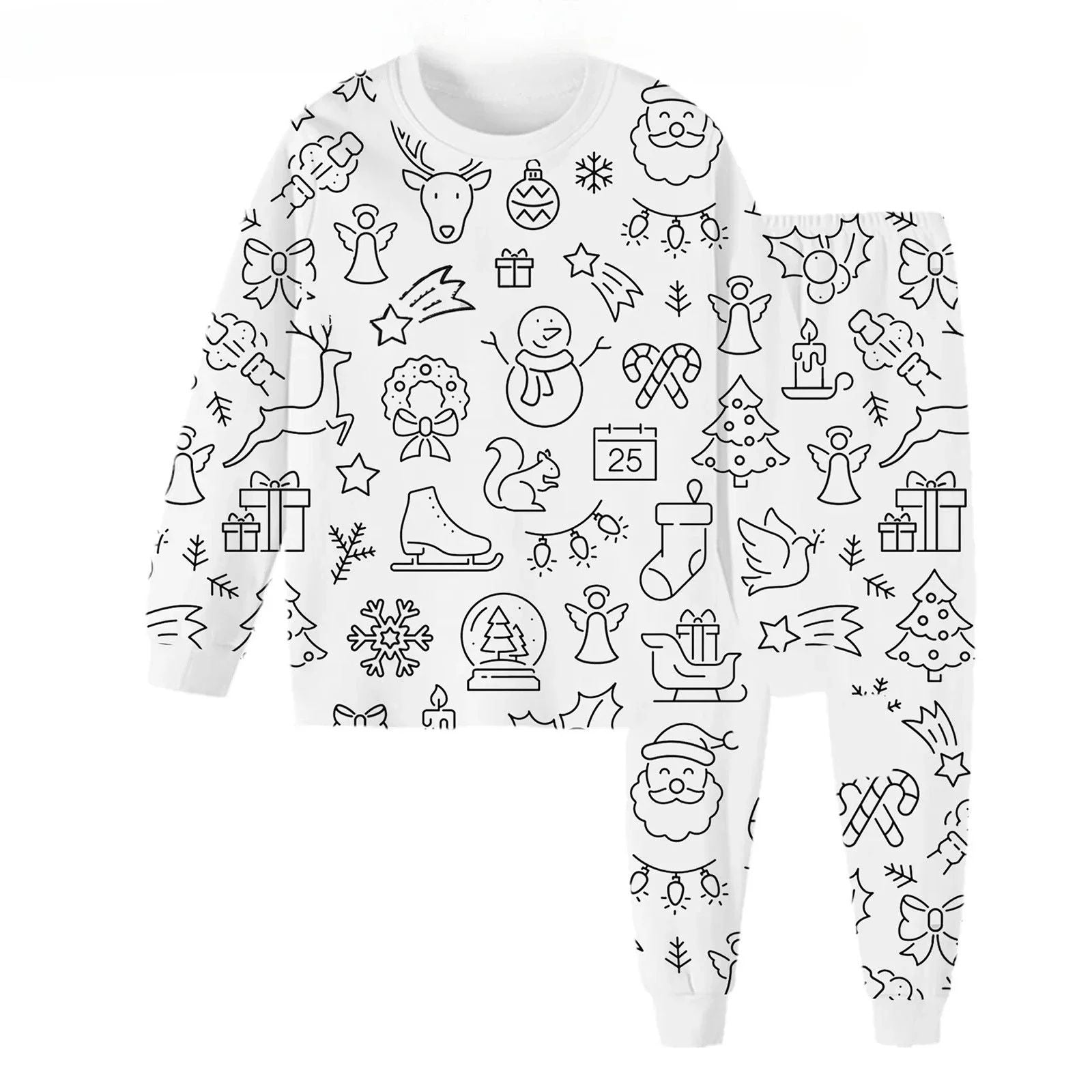 Barnpyjamas med färgläggning – kreativt pyjamas-set