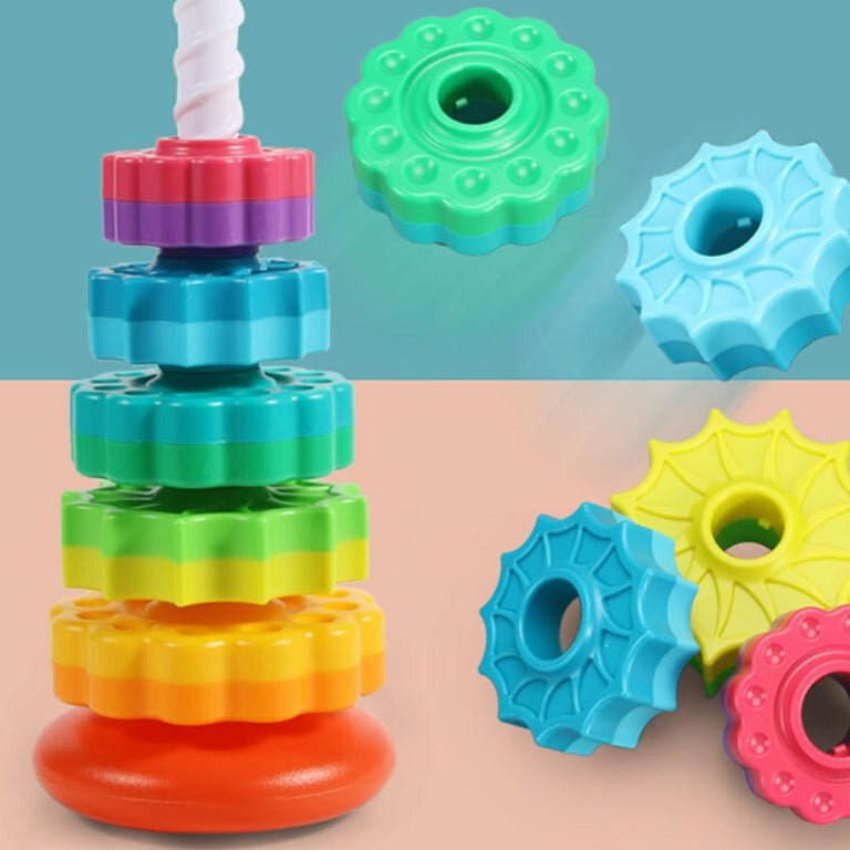 Rotating Tower – Stapeltorn med roterande skivor för barn