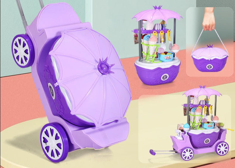 Glassbil leksaksvagn – Candy Cart med 69 tillbehör för barn