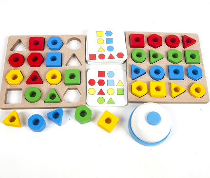 Wooden Shape Matching Game – Hand-Eye Coordination Toy for Toddlers