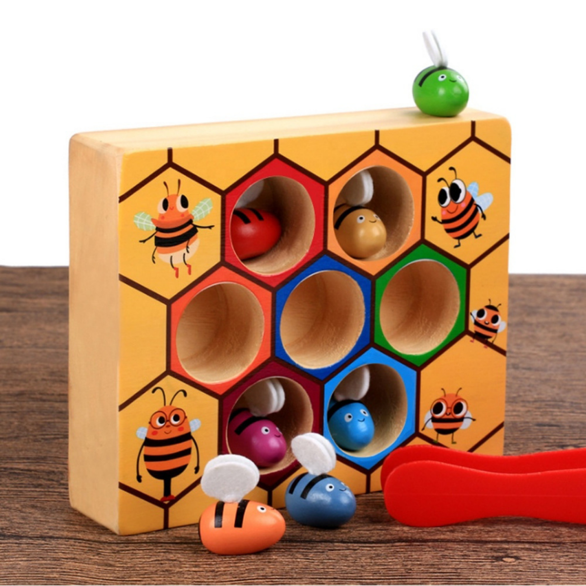 Wooden Bee Sorting Puzzle – Develop Fine Motor Skills