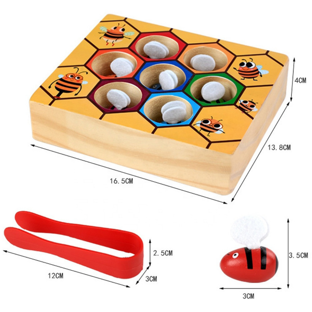 Wooden Bee Sorting Puzzle – Develop Fine Motor Skills