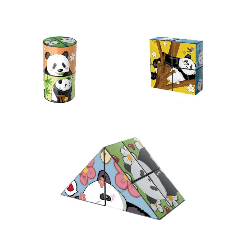 Panda Puzzle – Magnetisk pysselkub med pandamotiv