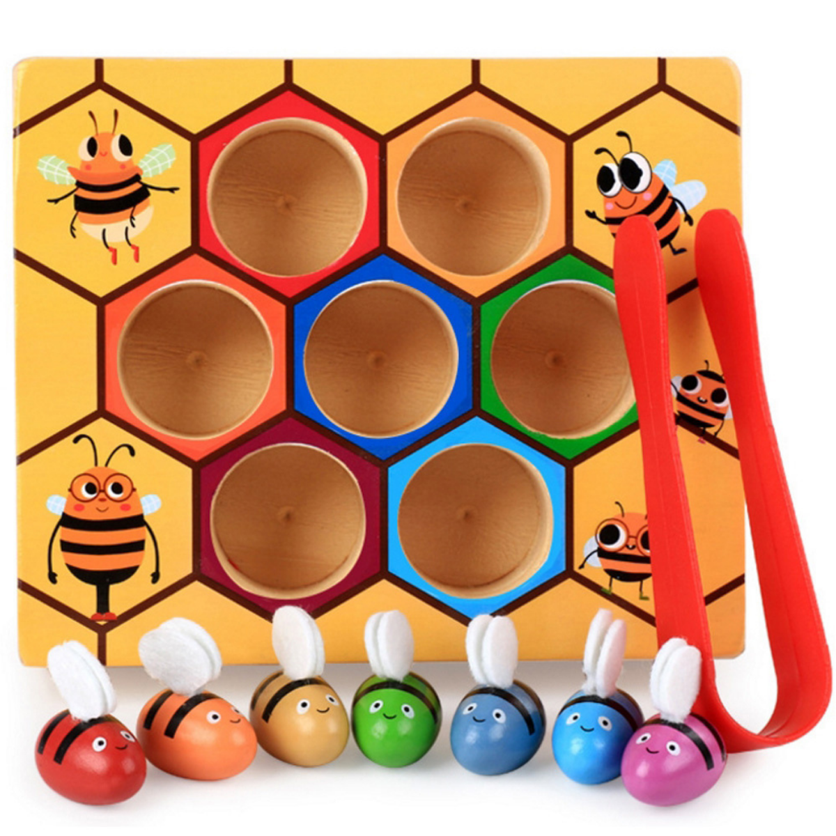 Wooden Bee Sorting Puzzle – Develop Fine Motor Skills