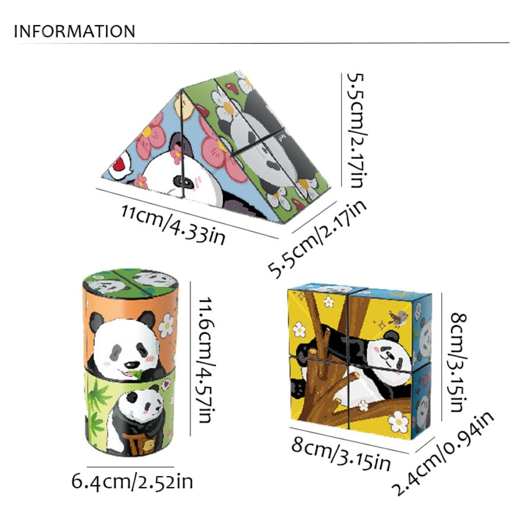 Panda Puzzle – Magnetisk pysselkub med pandamotiv