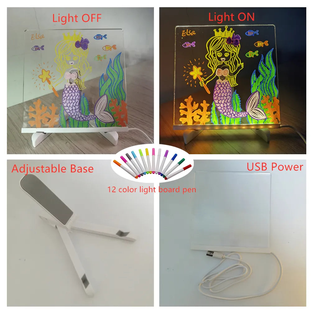 Drawing Light – lysande rittavla och nattlampa för barn