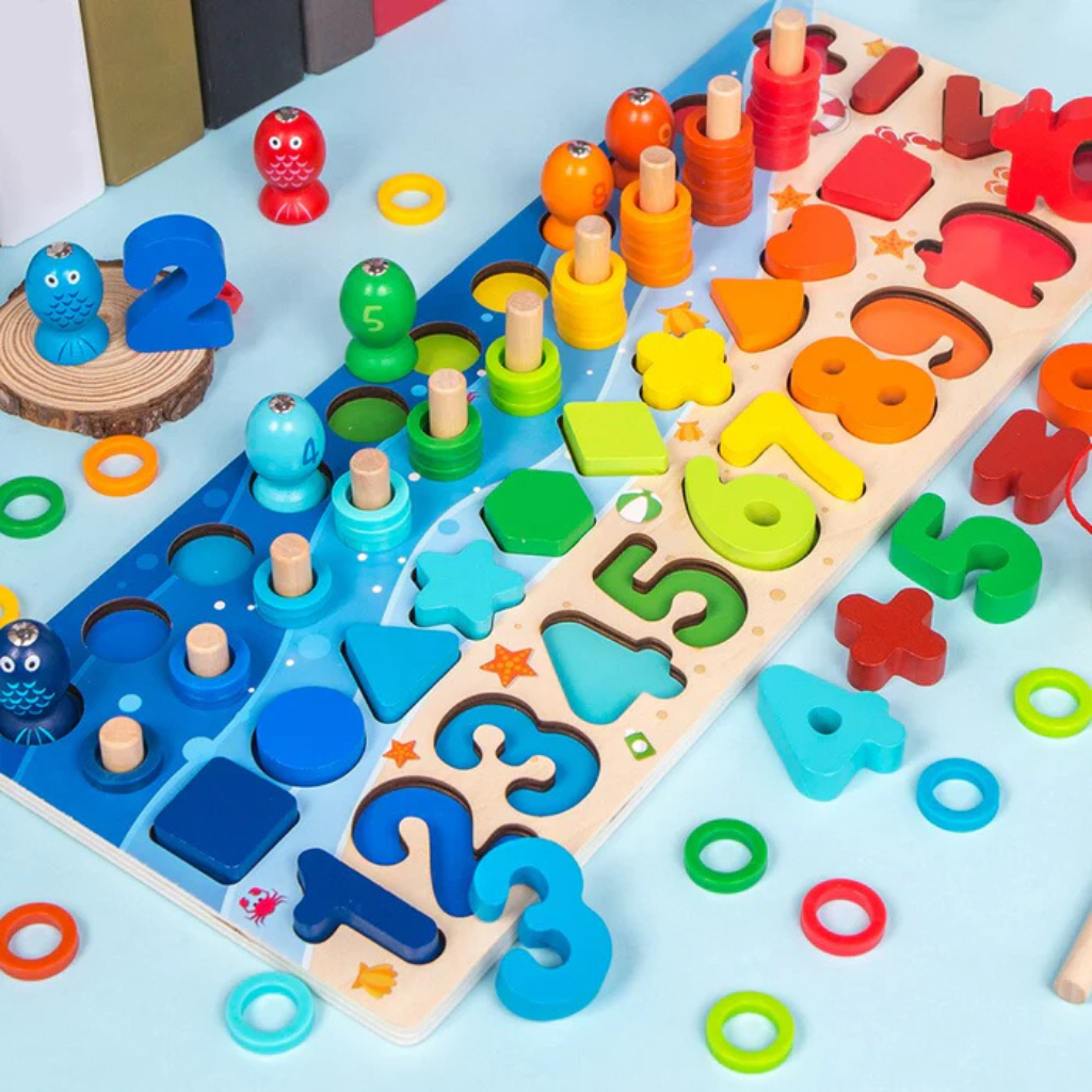 Montessori lekbräda i trä för barn – Lärande genom lek