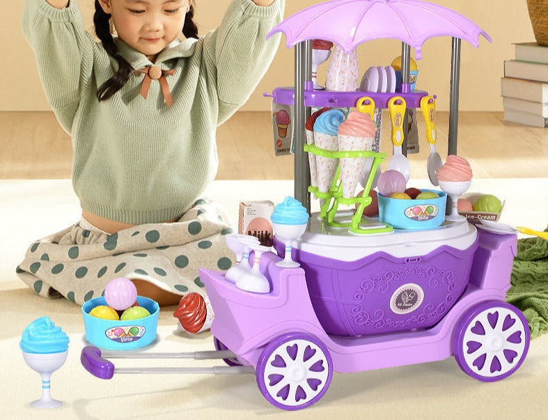 Glassbil leksaksvagn – Candy Cart med 69 tillbehör för barn