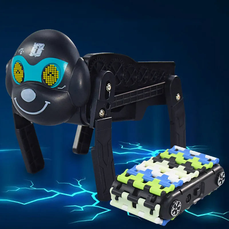 Racerbana med interaktiv robotbil och hund