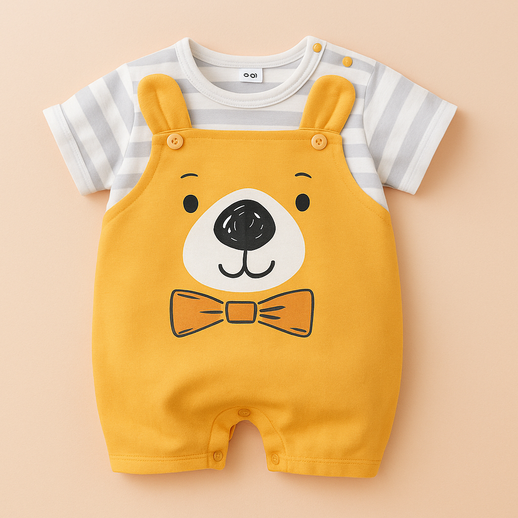 Kortärmad pyjamasbodysuit för baby – mjuk och andningsbar