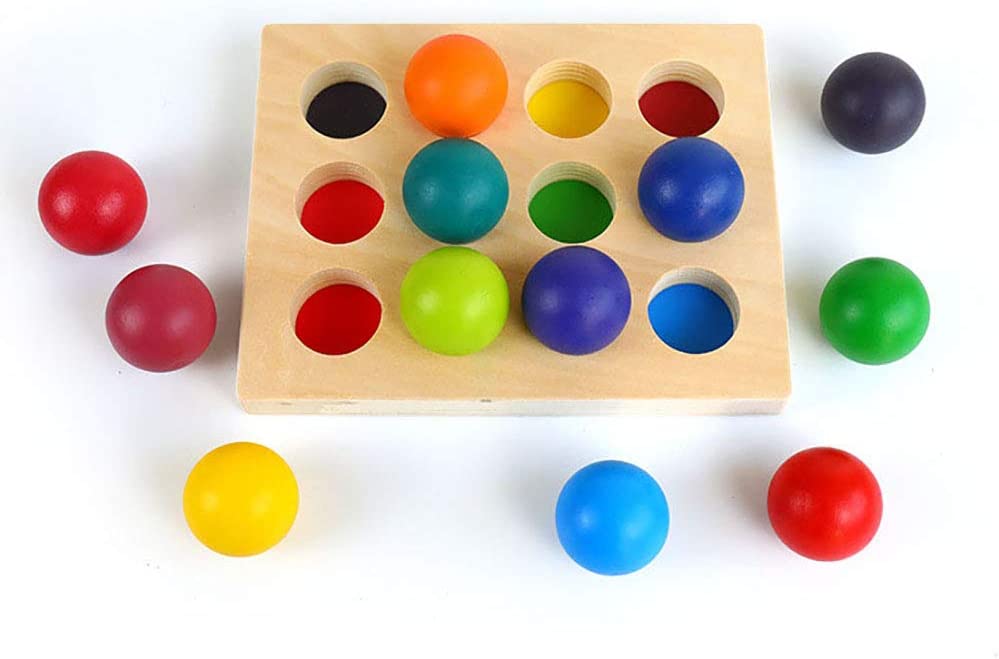 Wooden Rainbow Balls – Montessori Sorting Game