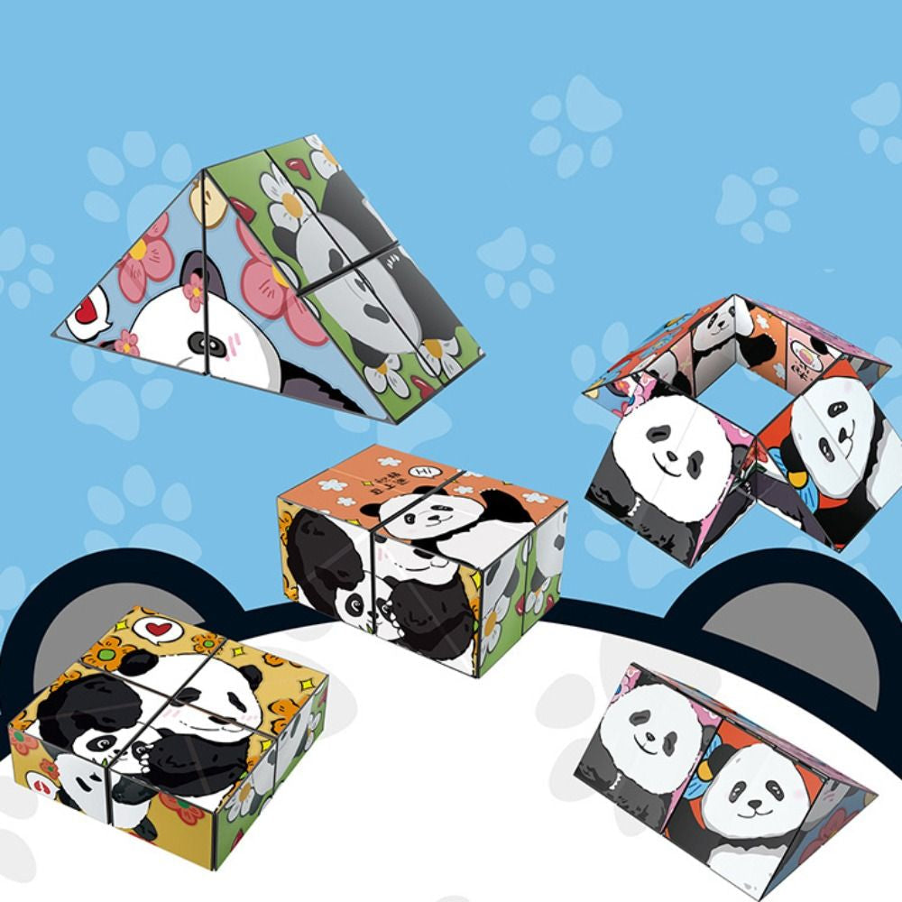 Panda Puzzle – Magnetisk pysselkub med pandamotiv