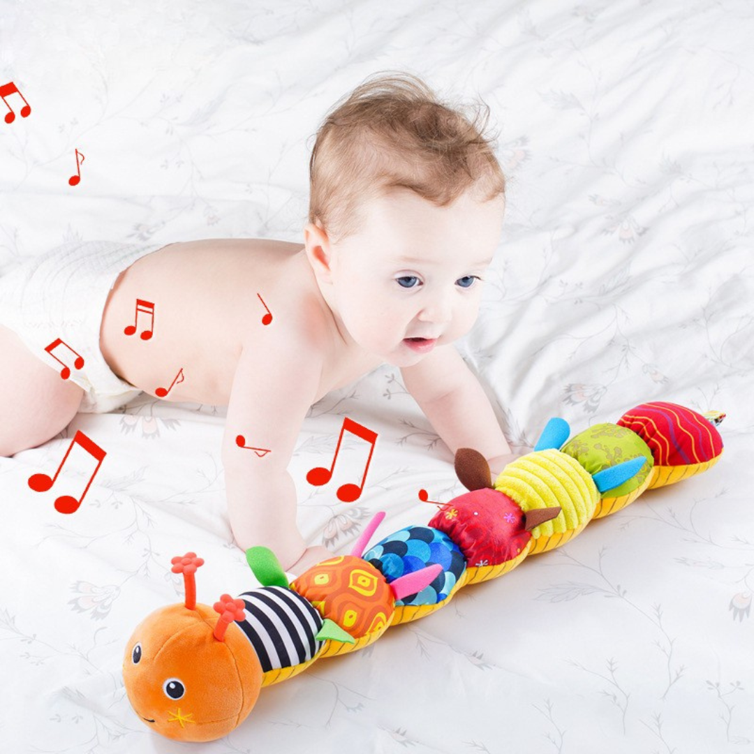 Musikalisk babyleksak – Mjuk larv som stimulerar utveckling från 0 månader
