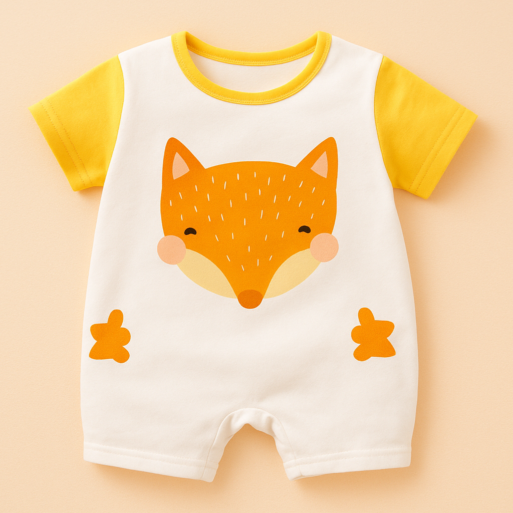 Kortärmad pyjamasbodysuit för baby – mjuk och andningsbar