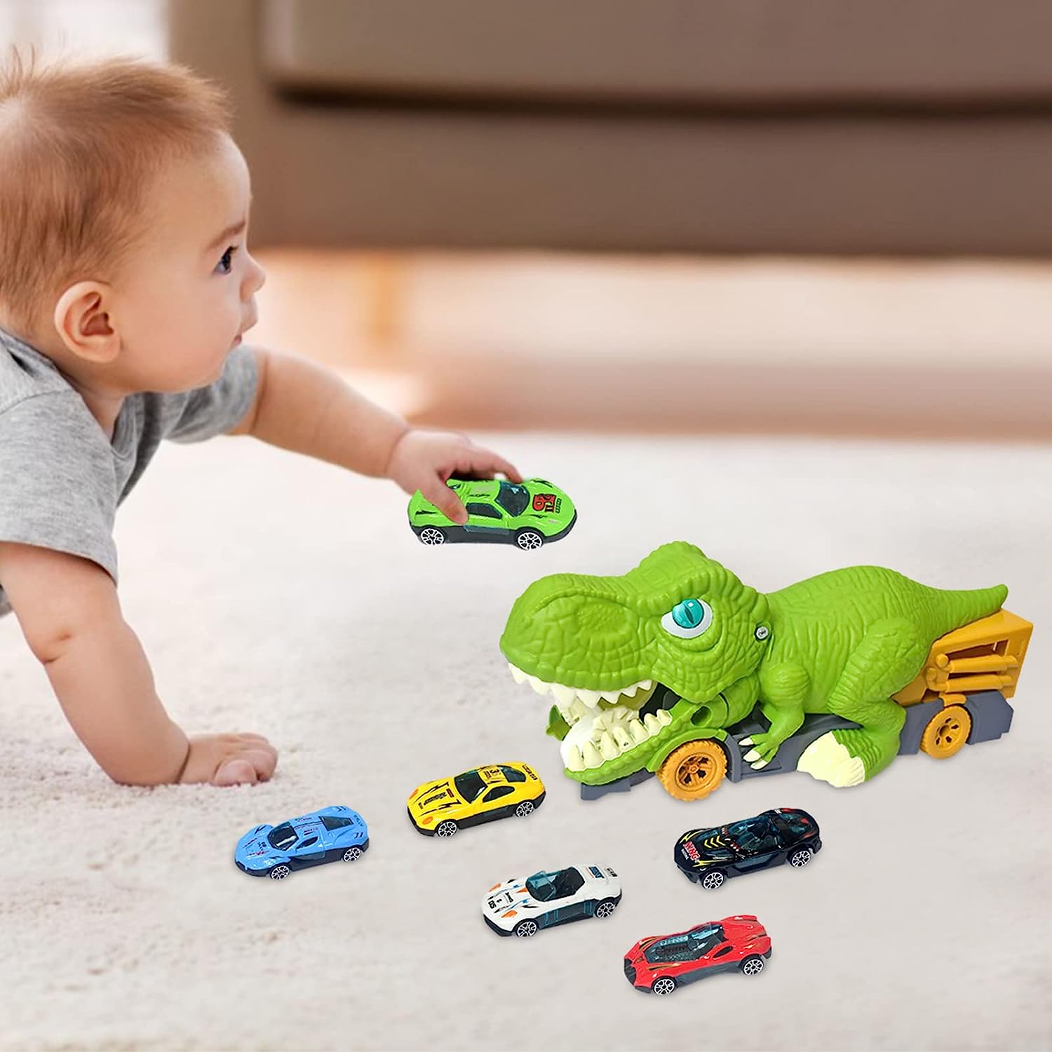 Dinosaurieleksaksbil – Dino Car Truck med bilslukande mekanism