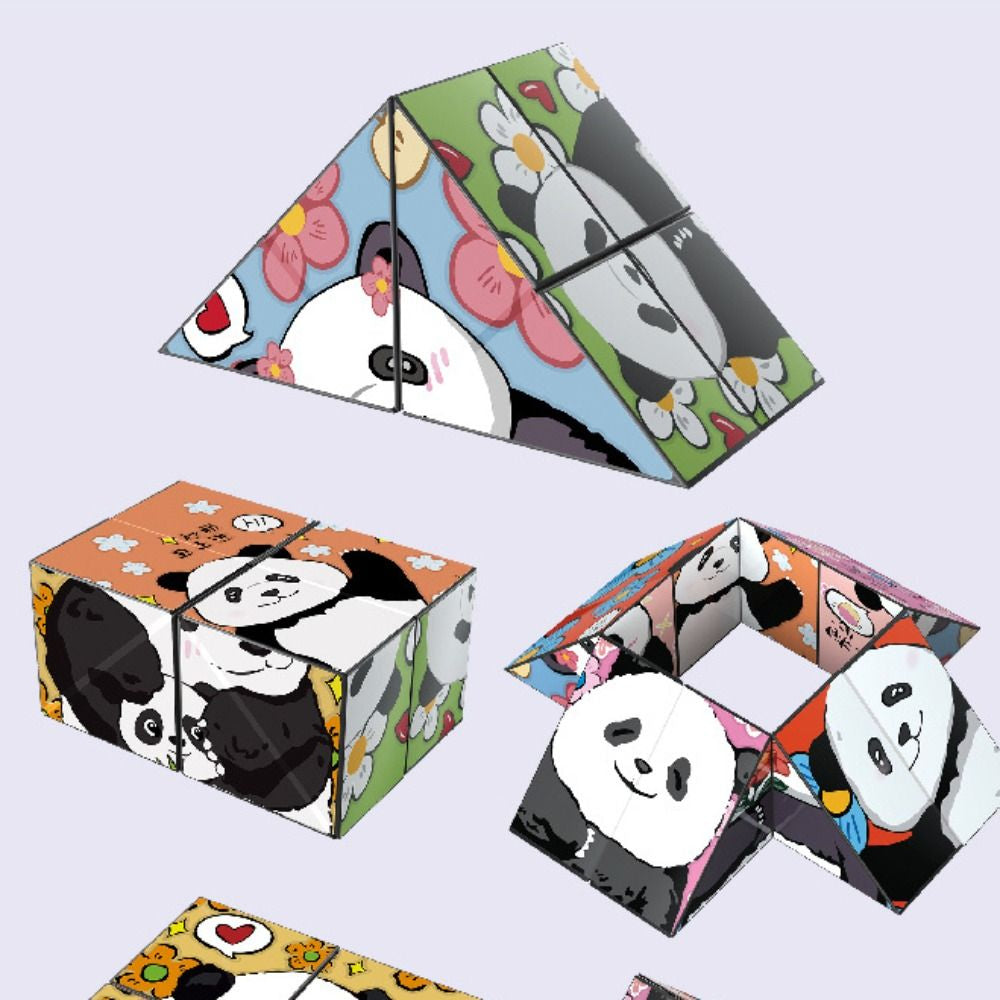 Panda Puzzle – Magnetisk pysselkub med pandamotiv