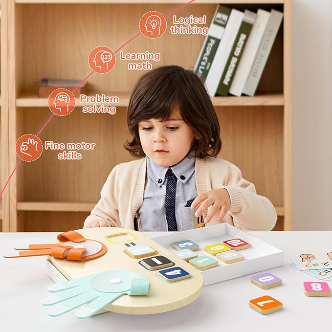 Matematikspel i trä för barn – Lär siffror och räkning genom lek