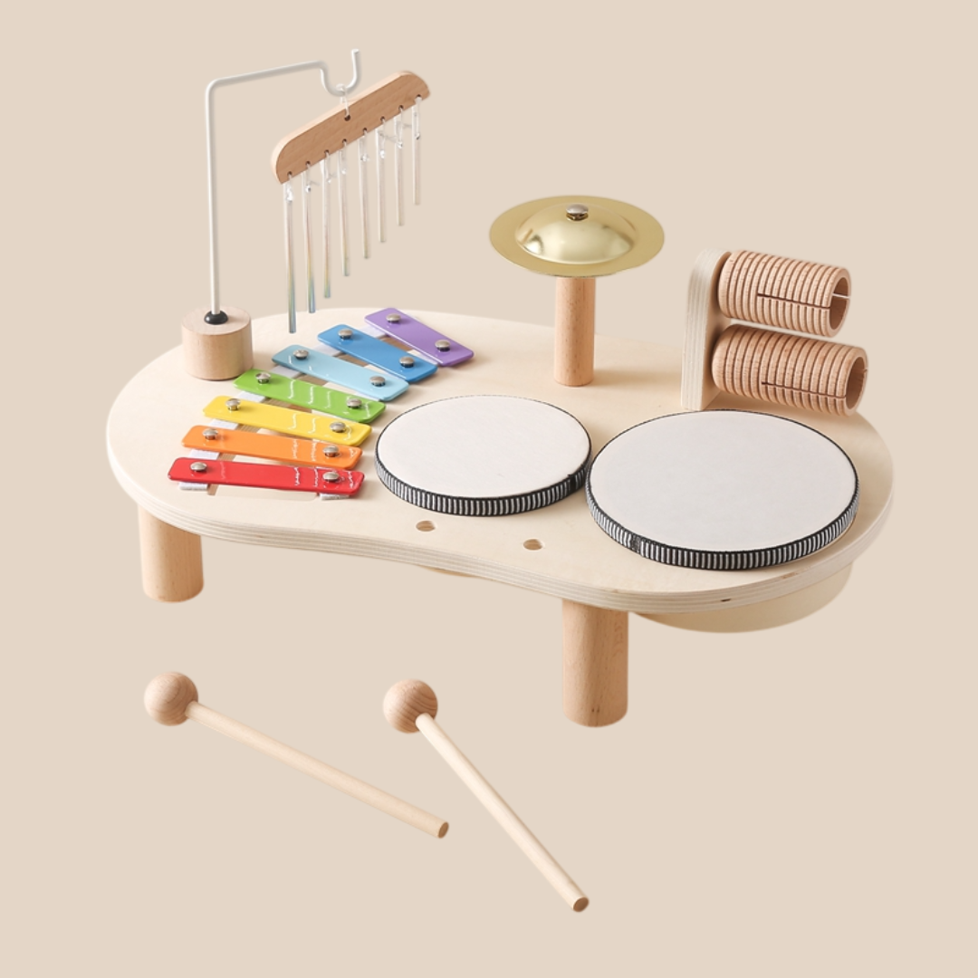 Trämusikbord för barn – Pedagogiskt musikinstrument från 1 år