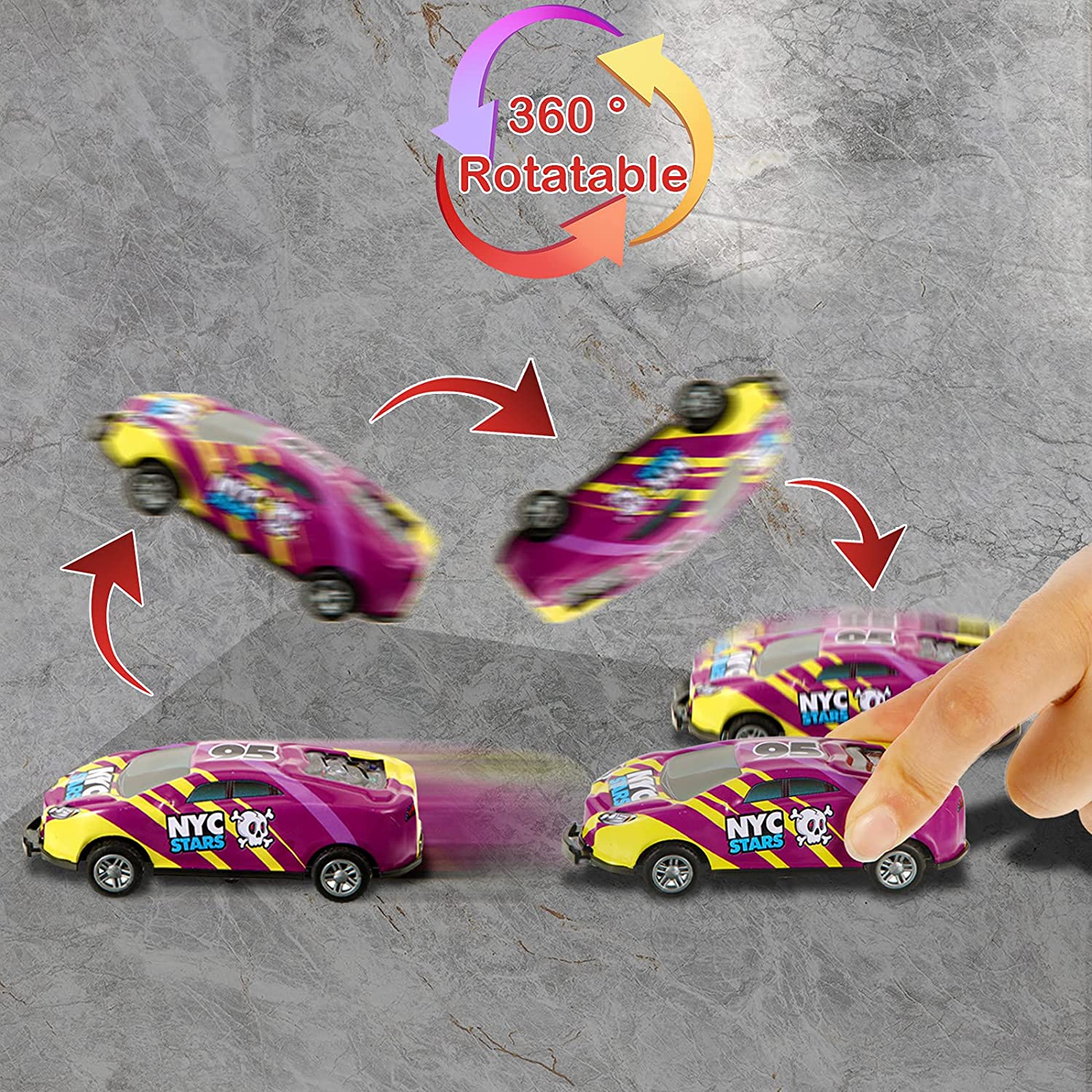 Stuntbilar för barn – set med 8 bilar för roliga trick och lek
