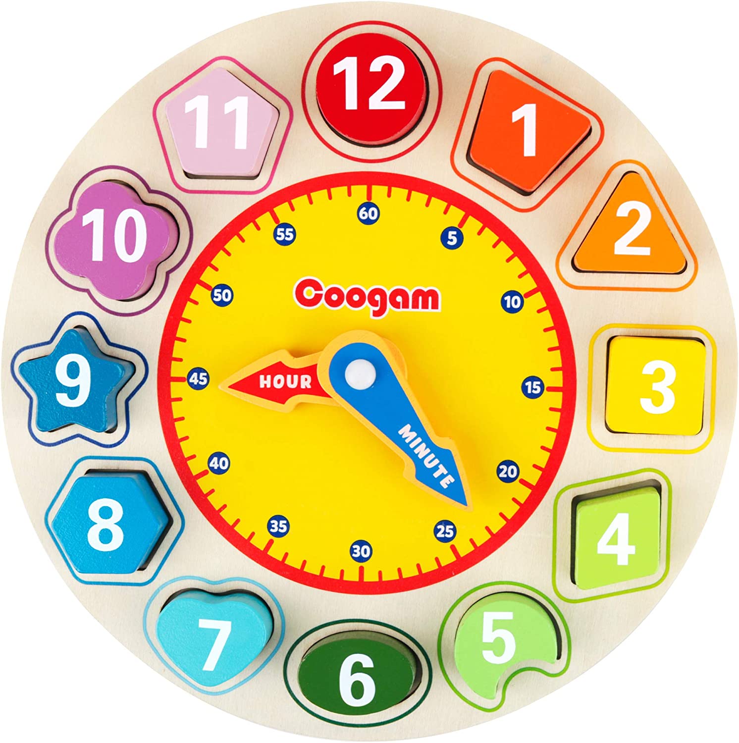Wooden Learning Clock – Educational Montessori Clock Game