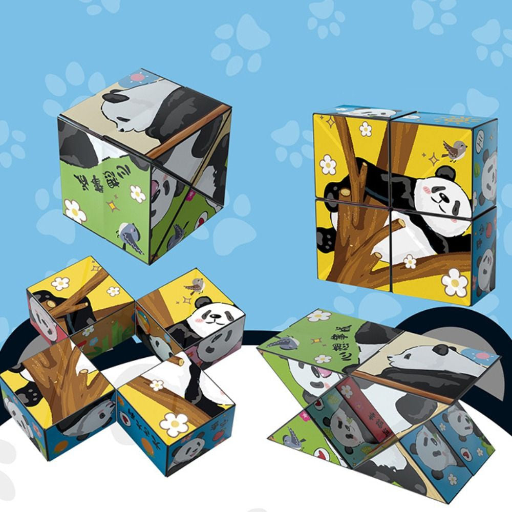 Panda Puzzle – Magnetisk pysselkub med pandamotiv