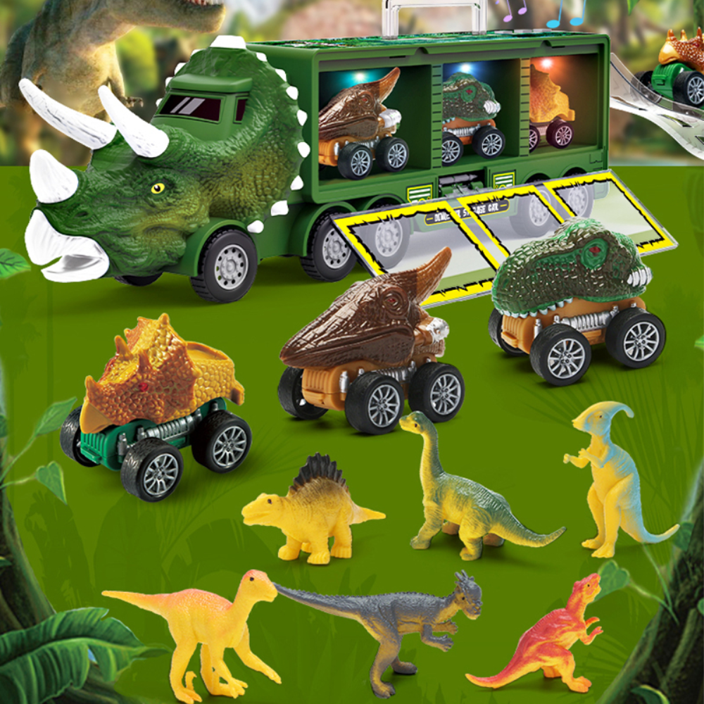 Dino Truck – Dinosaurie-lastbil med ljus och ljud