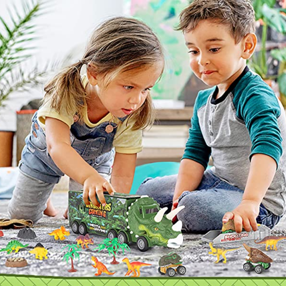 Dino Truck – Dinosaurie-lastbil med ljus och ljud