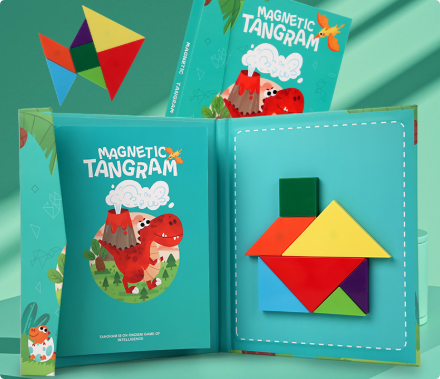 Tangram-pussel i trä för barn – Kreativt lärande genom former