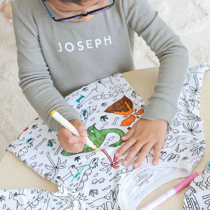 Kreativt pyjamasfärgningsset för barn – designa och måla din egen nattdräkt
