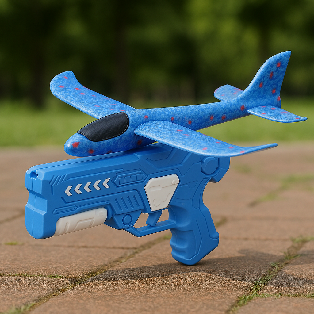 Flygplansstartare för barn – skumflygplan med launcher för utomhuslek