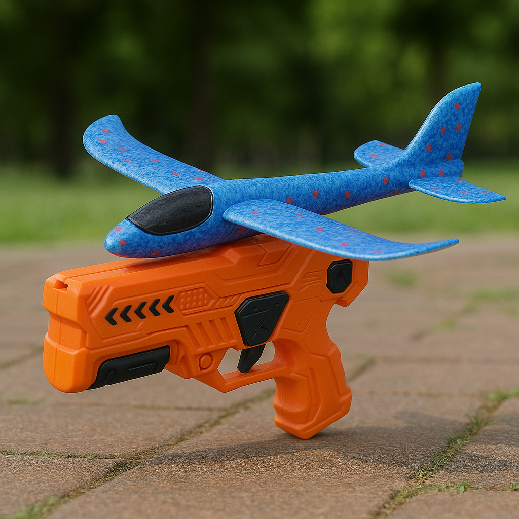 Flygplansstartare för barn – skumflygplan med launcher för utomhuslek