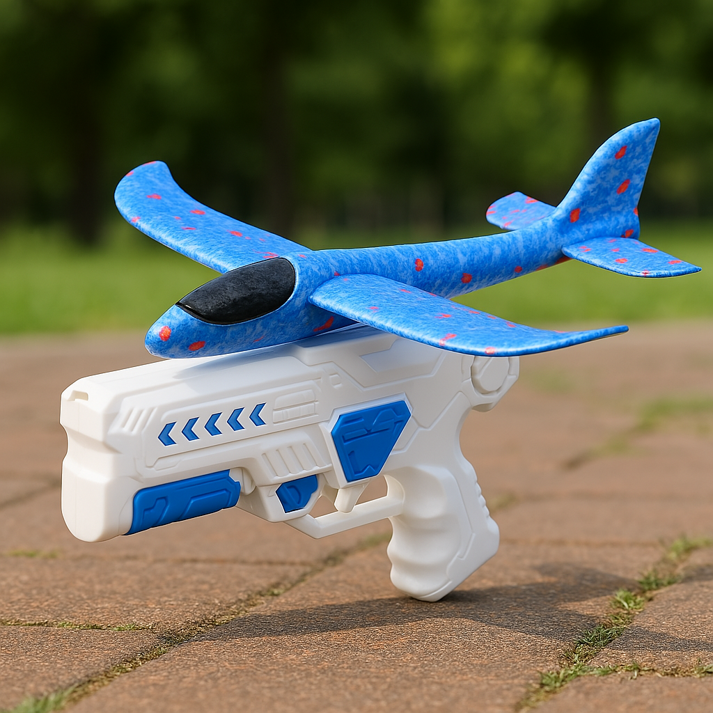 Flygplansstartare för barn – skumflygplan med launcher för utomhuslek