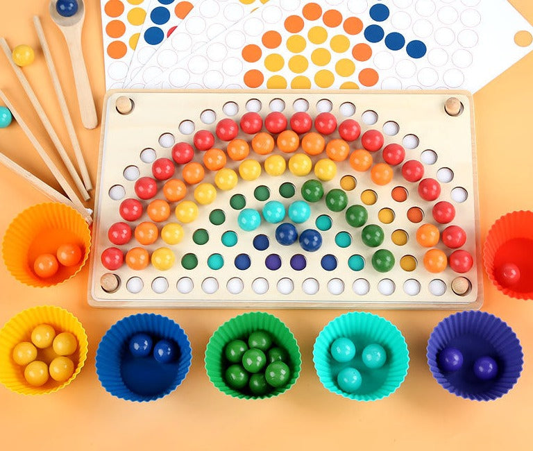 Wooden Rainbow Bead Set – Creative Learning for Kids