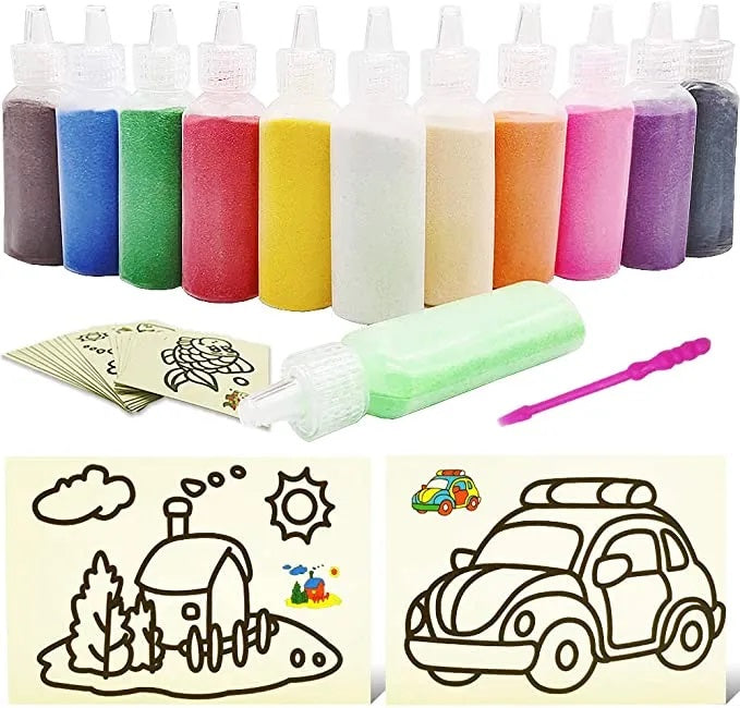 Målarset med sand – kreativt pyssel för barn och vuxna