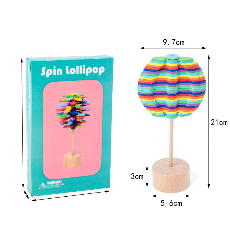 Wooden Spinning Lollipop – Stress-Relief and Focus Toy