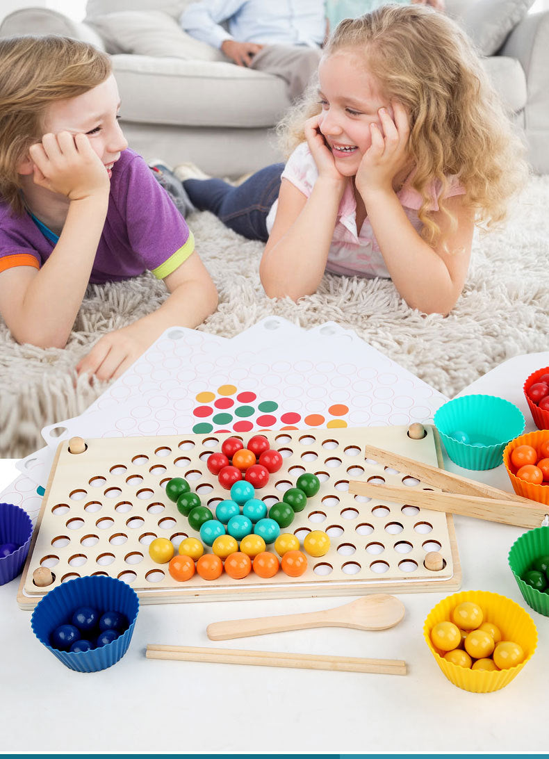 Wooden Rainbow Bead Set – Creative Learning for Kids