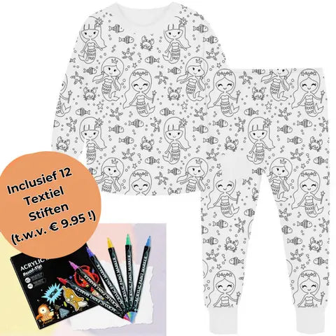 Kreativt pyjamasfärgningsset för barn – designa och måla din egen nattdräkt