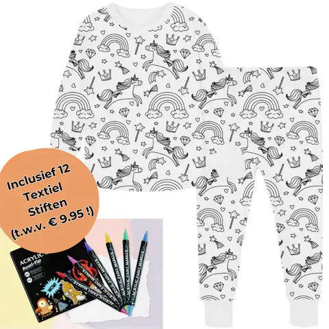 Kreativt pyjamasfärgningsset för barn – designa och måla din egen nattdräkt