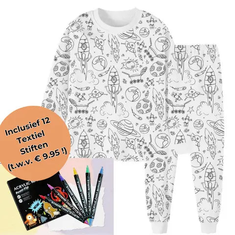 Kreativt pyjamasfärgningsset för barn – designa och måla din egen nattdräkt