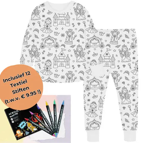 Kreativt pyjamasfärgningsset för barn – designa och måla din egen nattdräkt