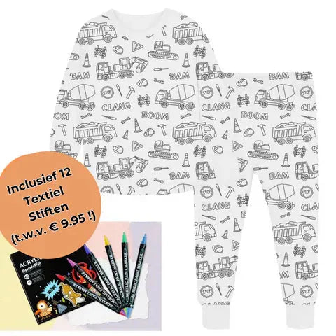 Kreativt pyjamasfärgningsset för barn – designa och måla din egen nattdräkt
