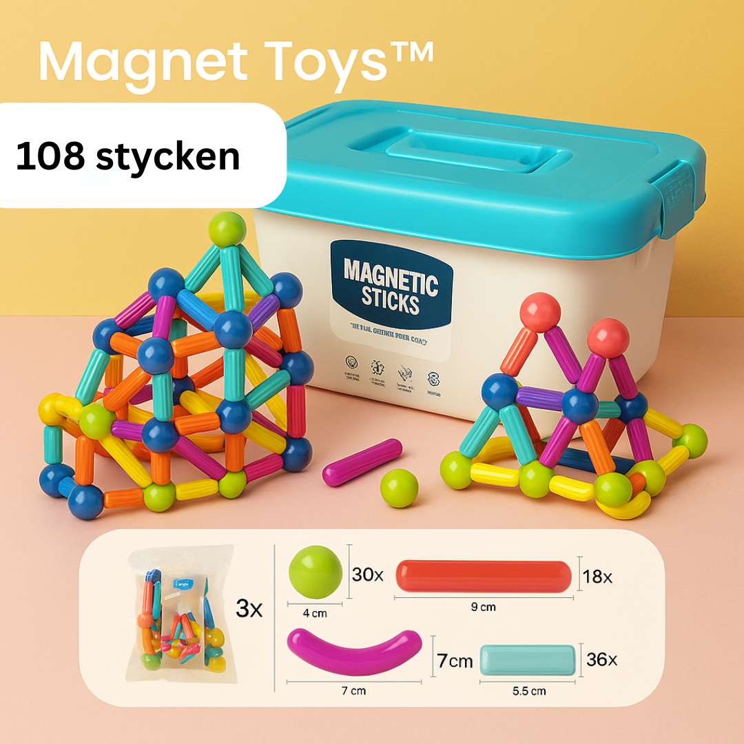 Magnetiska byggpinnar för barn – kreativ och pedagogisk leksak