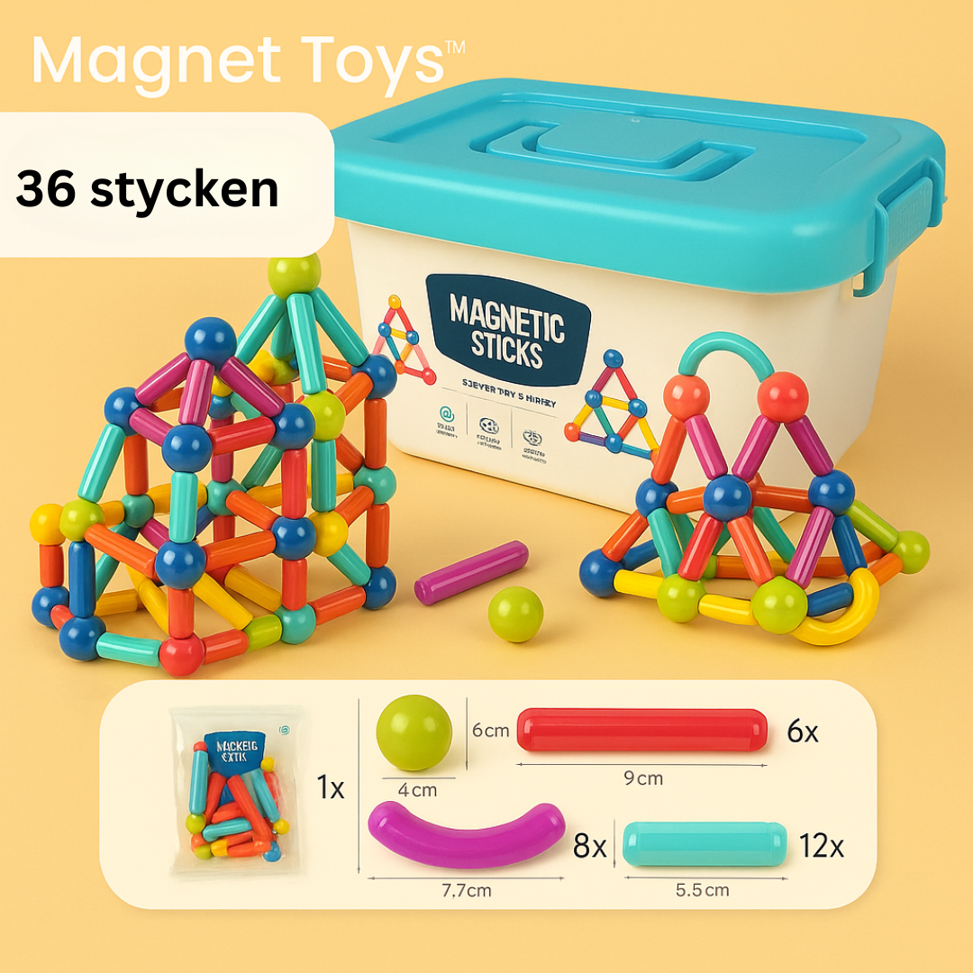 Magnetiska byggpinnar för barn – kreativ och pedagogisk leksak