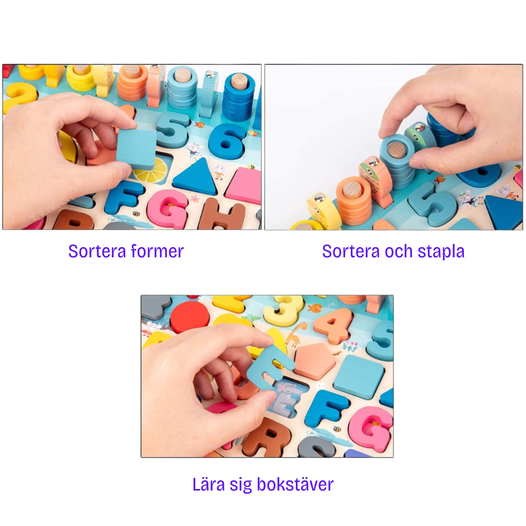 Montessori lekbräda i trä – pedagogisk aktivitetsleksak för barn