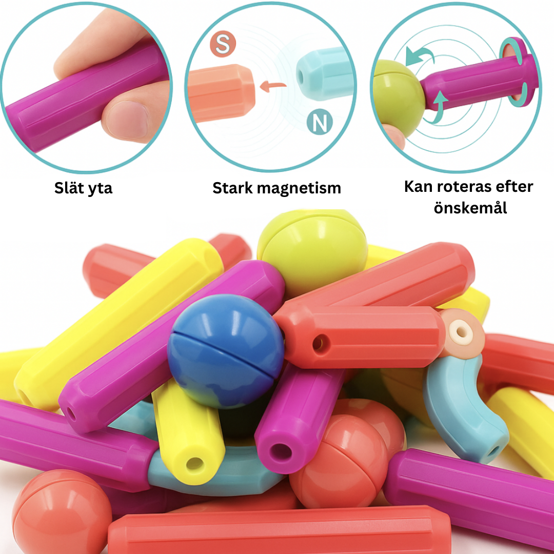Magnetiska byggpinnar för barn – kreativ och pedagogisk leksak